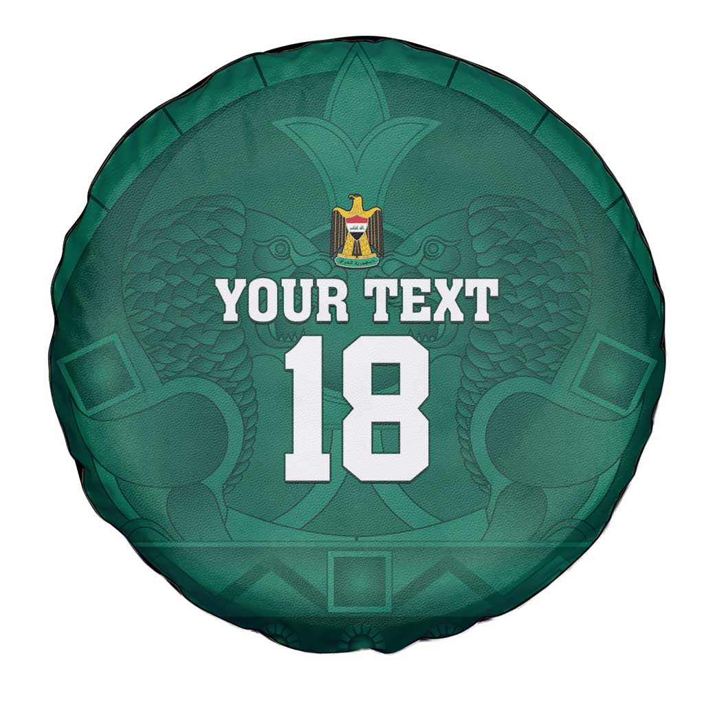 Iraq Football Custom Spare Tire Cover Mesopotamian Lion Pattern