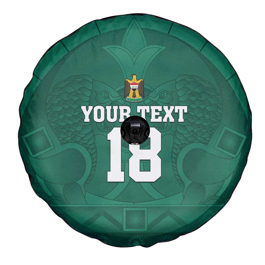 Iraq Football Custom Spare Tire Cover Mesopotamian Lion Pattern