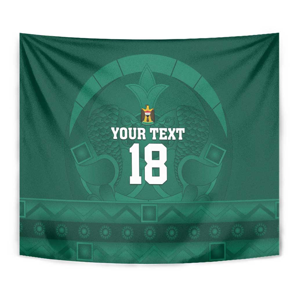 Iraq Football Custom Tapestry Mesopotamian Lion Pattern