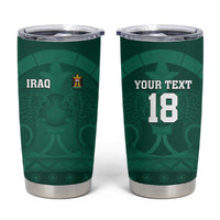 Iraq Football Custom Tumbler Cup Mesopotamian Lion Pattern