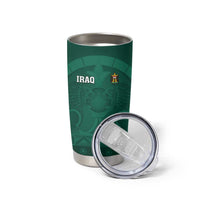 Iraq Football Custom Tumbler Cup Mesopotamian Lion Pattern
