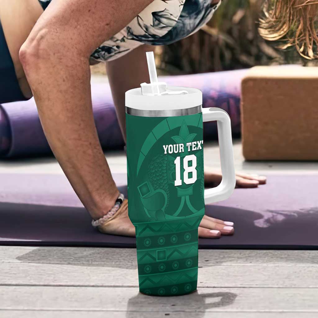 Iraq Football Custom Tumbler With Handle Mesopotamian Lion Pattern