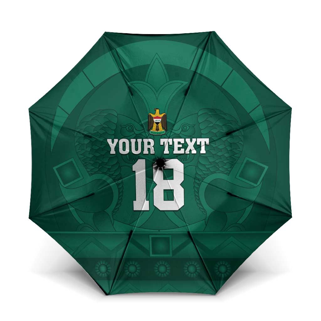 Iraq Football Custom Umbrella Mesopotamian Lion Pattern