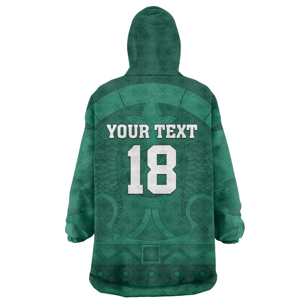 Iraq Football Custom Wearable Blanket Hoodie Mesopotamian Lion Pattern