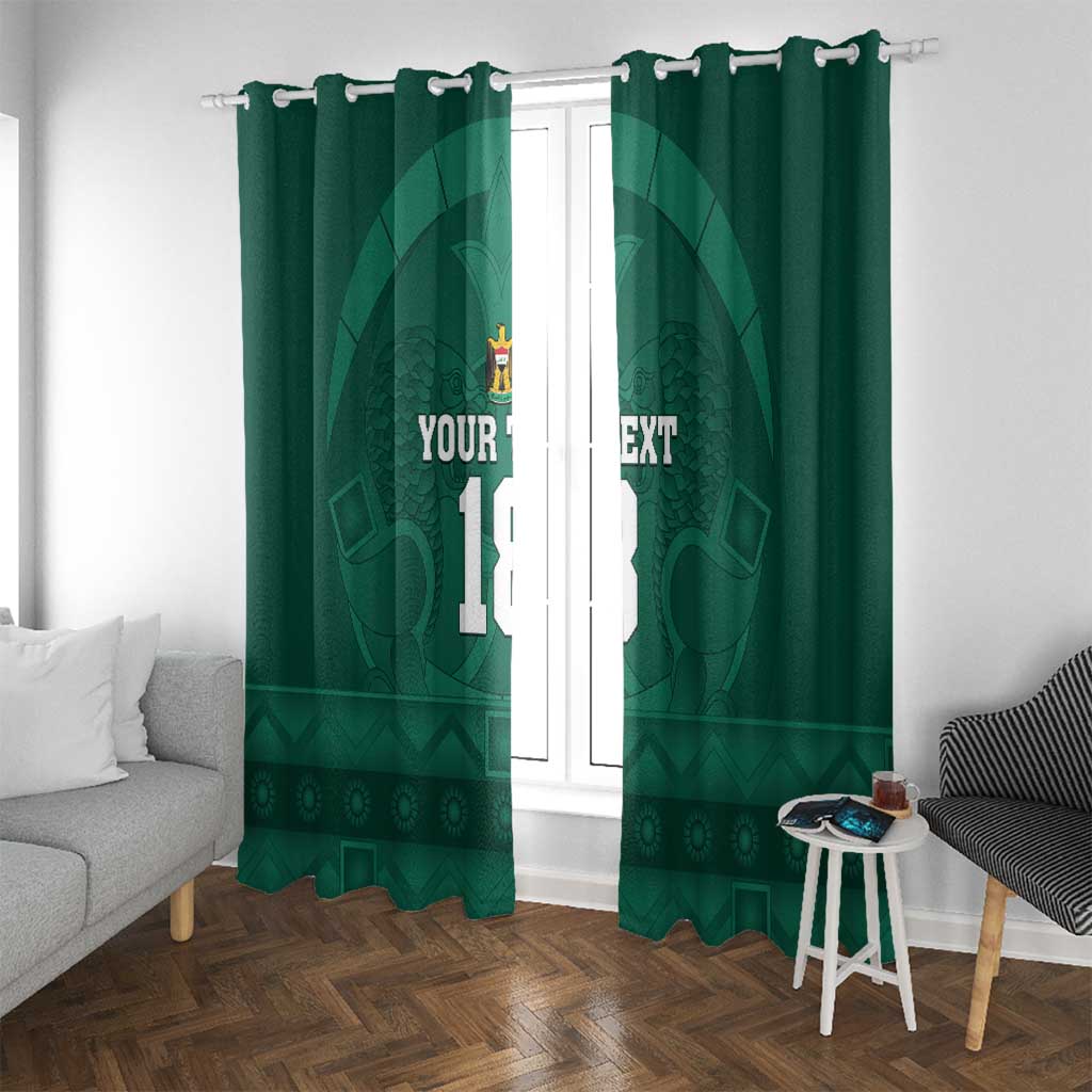 Iraq Football Custom Window Curtain Mesopotamian Lion Pattern