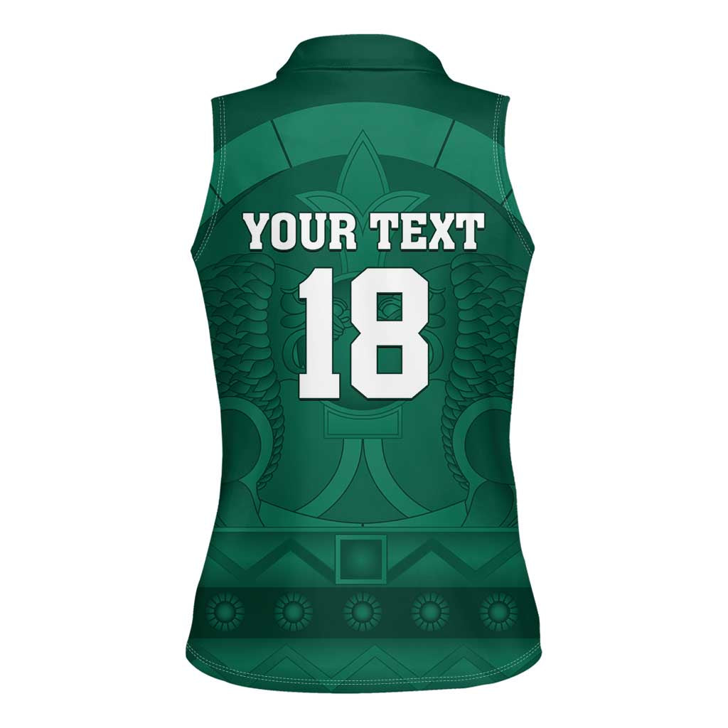 Iraq Football Custom Women Sleeveless Polo Shirt Mesopotamian Lion Pattern
