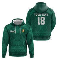 Iraq Football Custom Zip Hoodie Mesopotamian Lion Pattern