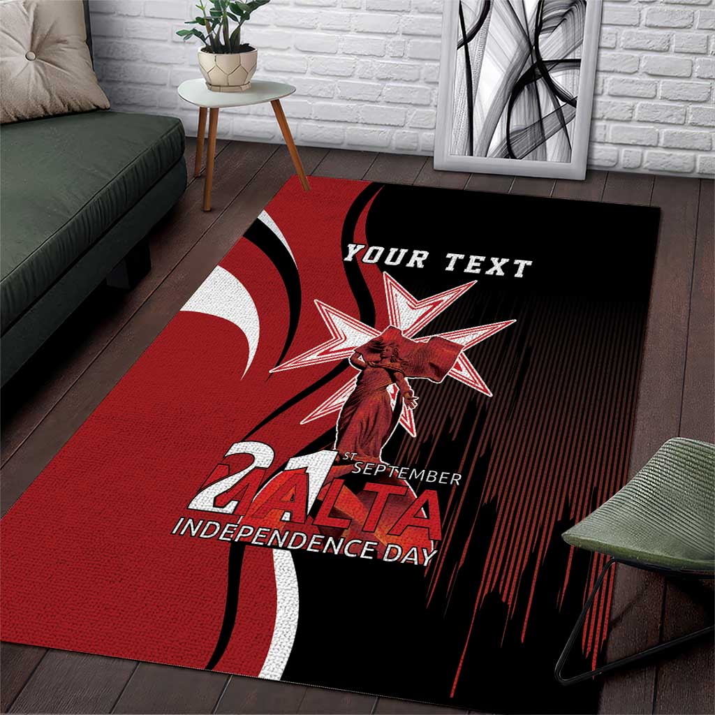 Personalized Malta Independence Day Area Rug Maltese Cross With Independence Monument