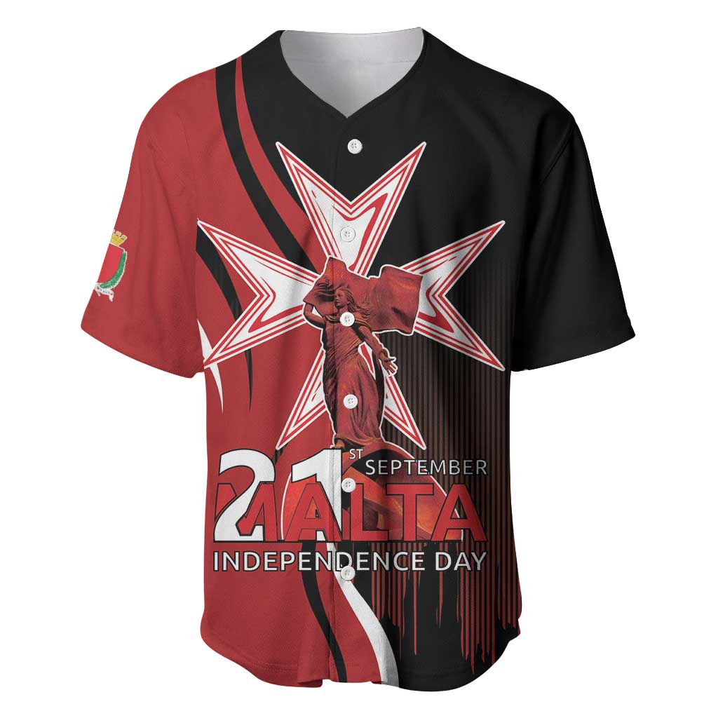 Personalized Malta Independence Day Baseball Jersey Maltese Cross With Independence Monument
