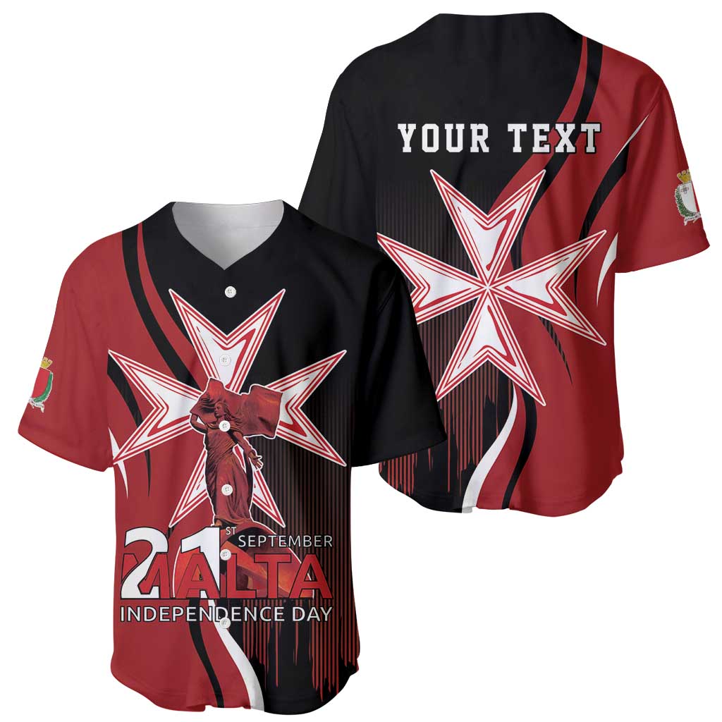 Personalized Malta Independence Day Baseball Jersey Maltese Cross With Independence Monument