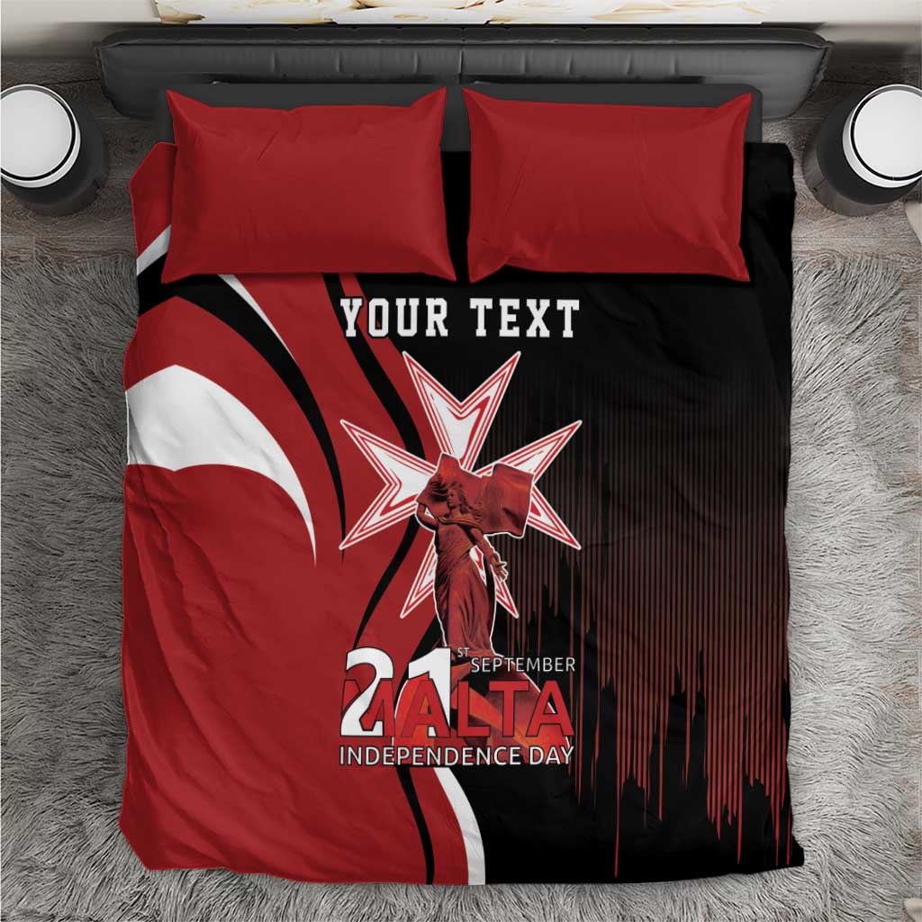 Personalized Malta Independence Day Bedding Set Maltese Cross With Independence Monument