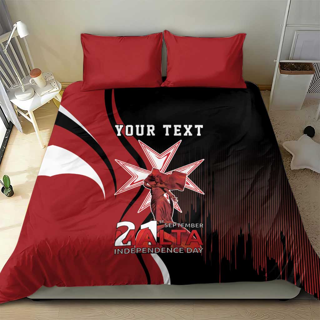 Personalized Malta Independence Day Bedding Set Maltese Cross With Independence Monument