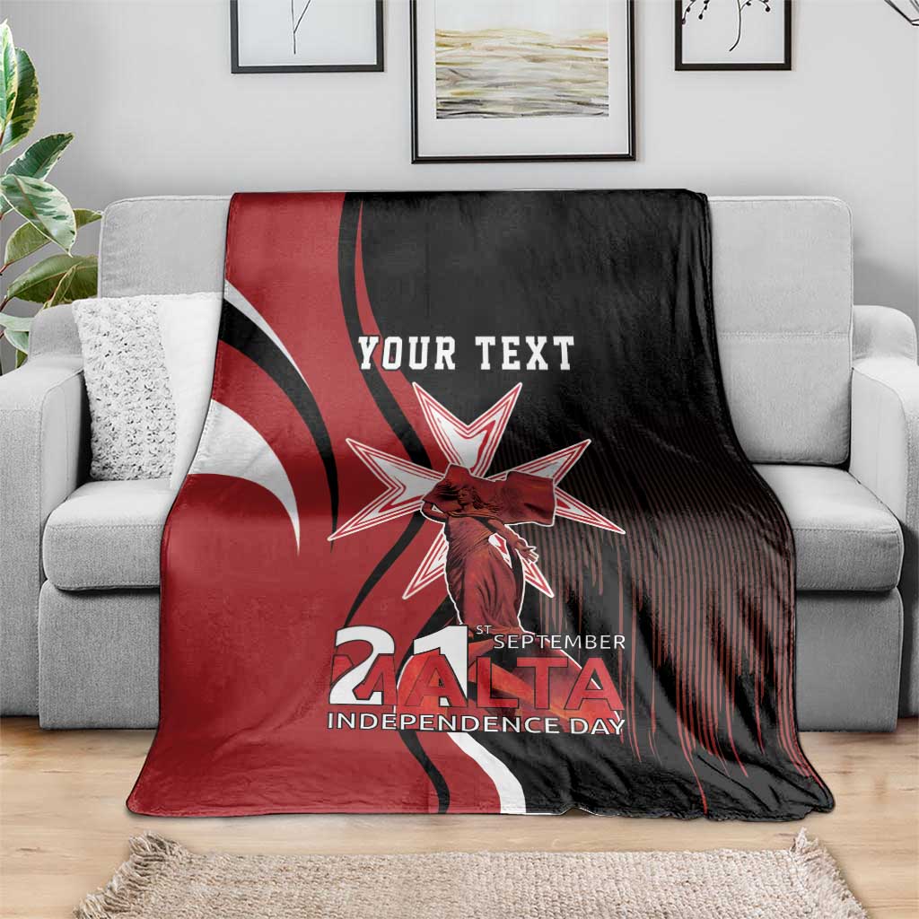 Personalized Malta Independence Day Blanket Maltese Cross With Independence Monument