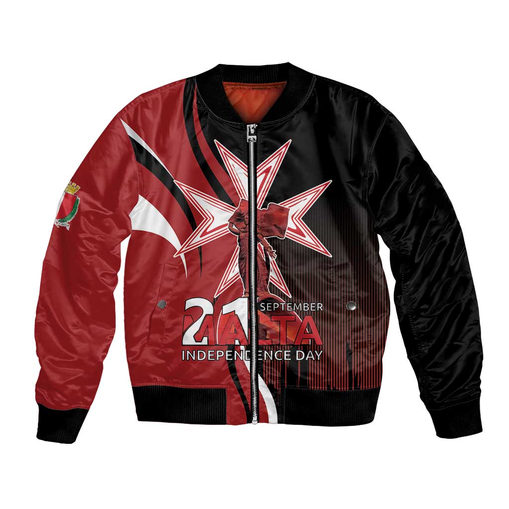 Personalized Malta Independence Day Bomber Jacket Maltese Cross With Independence Monument