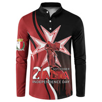 Personalized Malta Independence Day Button Sweatshirt Maltese Cross With Independence Monument