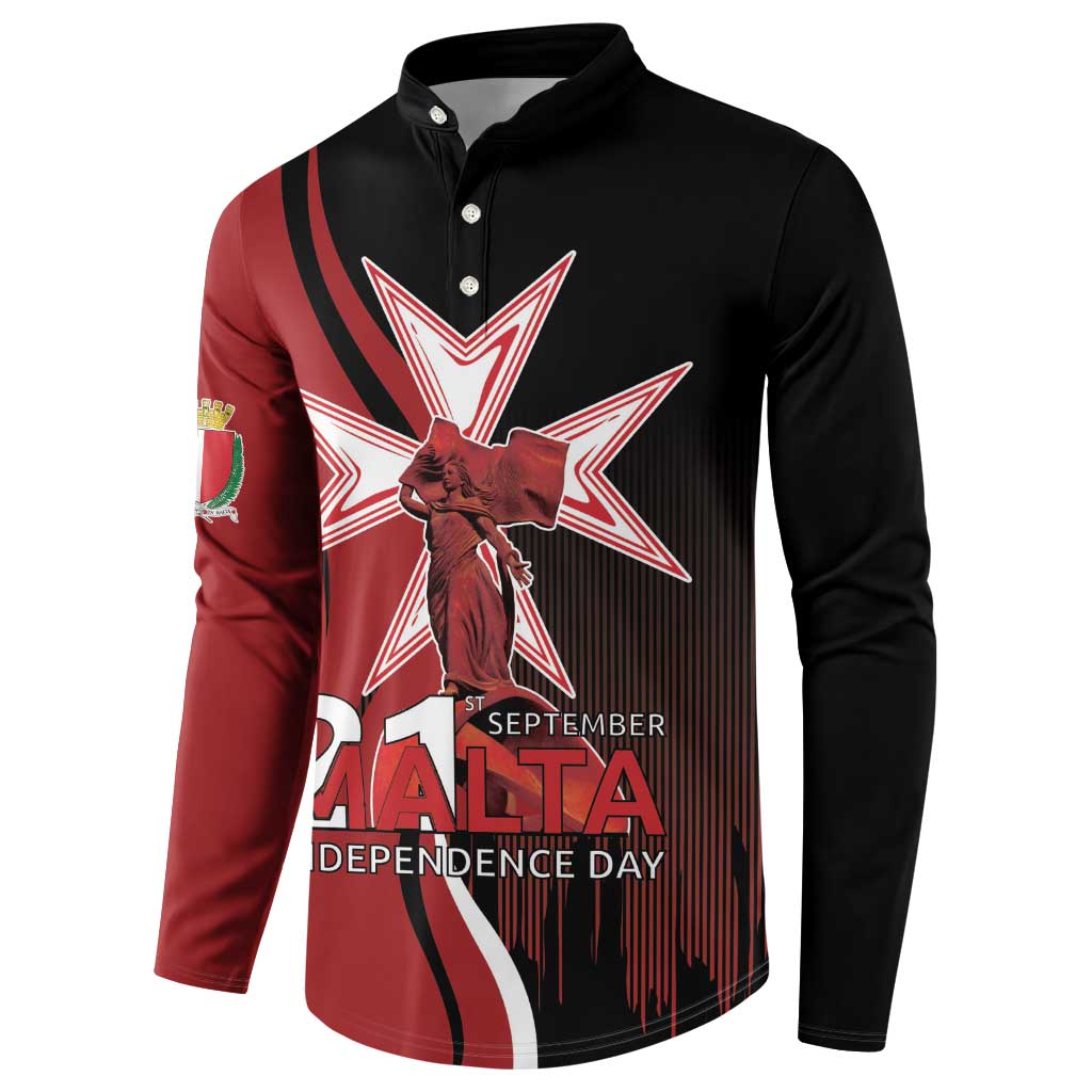 Personalized Malta Independence Day Button Sweatshirt Maltese Cross With Independence Monument