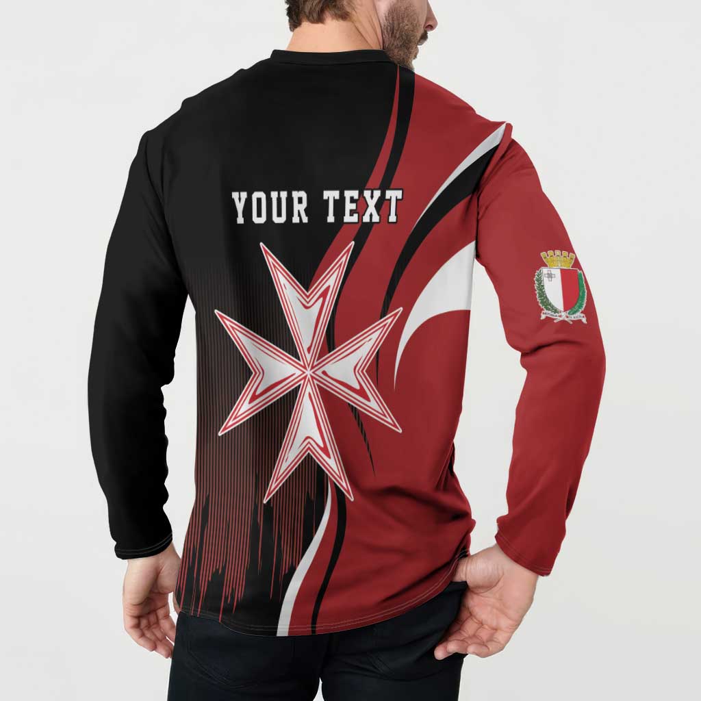 Personalized Malta Independence Day Button Sweatshirt Maltese Cross With Independence Monument