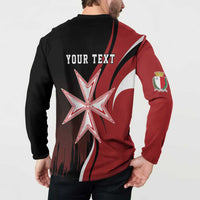Personalized Malta Independence Day Button Sweatshirt Maltese Cross With Independence Monument