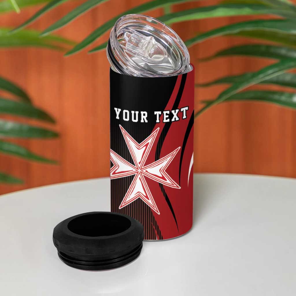 Personalized Malta Independence Day 4 in 1 Can Cooler Tumbler Maltese Cross With Independence Monument