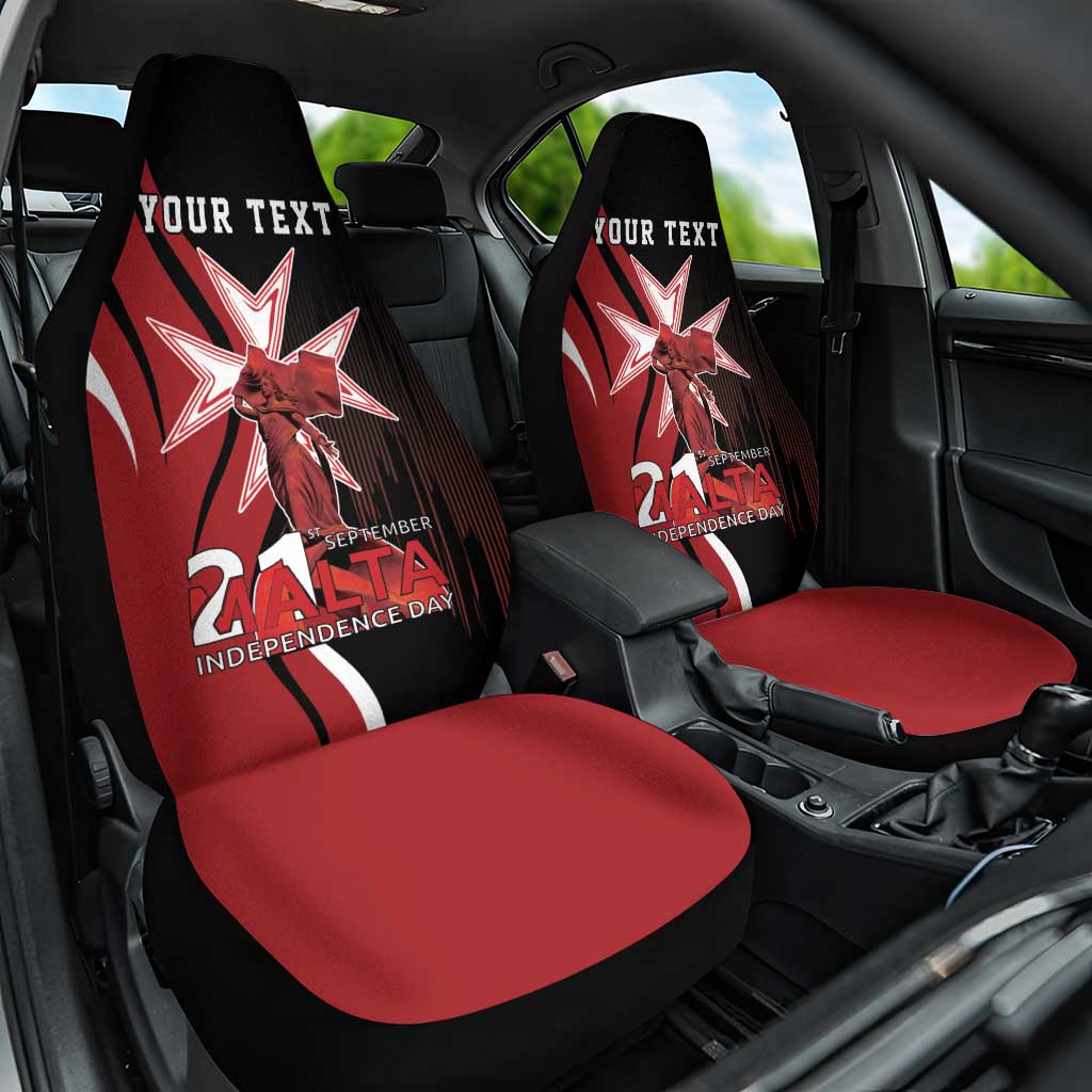 Personalized Malta Independence Day Car Seat Cover Maltese Cross With Independence Monument