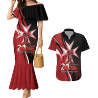 Personalized Malta Independence Day Couples Matching Mermaid Dress and Hawaiian Shirt Maltese Cross With Independence Monument