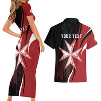 Personalized Malta Independence Day Couples Matching Short Sleeve Bodycon Dress and Hawaiian Shirt Maltese Cross With Independence Monument