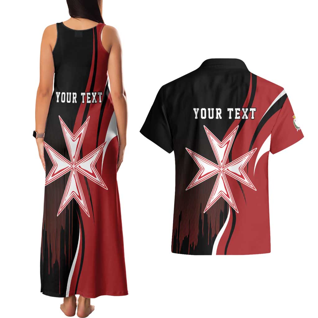 Personalized Malta Independence Day Couples Matching Tank Maxi Dress and Hawaiian Shirt Maltese Cross With Independence Monument
