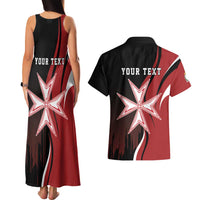 Personalized Malta Independence Day Couples Matching Tank Maxi Dress and Hawaiian Shirt Maltese Cross With Independence Monument