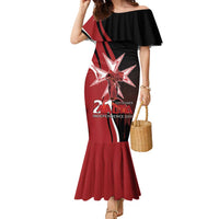 Personalized Malta Independence Day Family Matching Mermaid Dress and Hawaiian Shirt Maltese Cross With Independence Monument