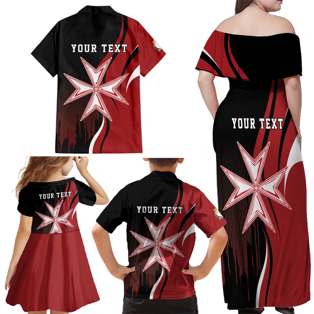 Personalized Malta Independence Day Family Matching Off Shoulder Maxi Dress and Hawaiian Shirt Maltese Cross With Independence Monument