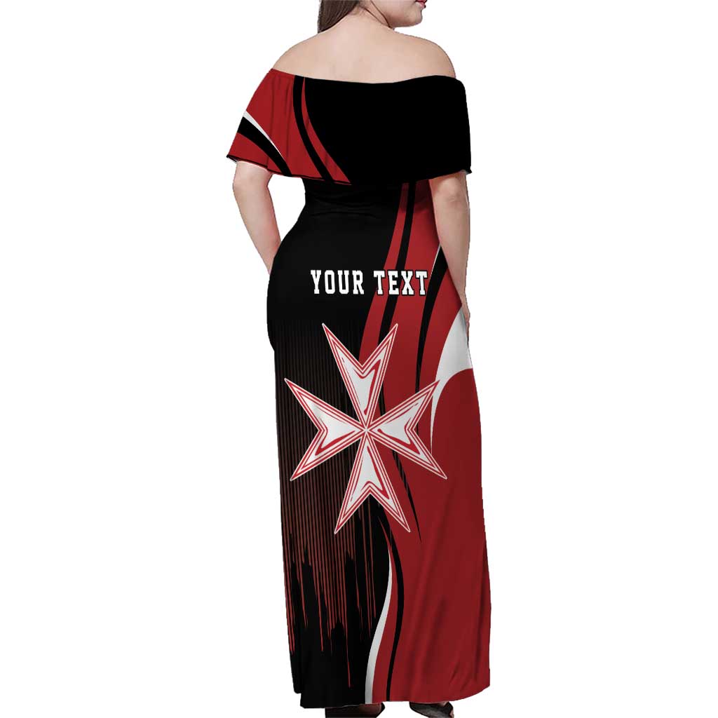 Personalized Malta Independence Day Family Matching Off Shoulder Maxi Dress and Hawaiian Shirt Maltese Cross With Independence Monument