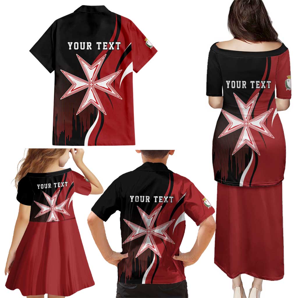 Personalized Malta Independence Day Family Matching Puletasi and Hawaiian Shirt Maltese Cross With Independence Monument
