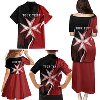 Personalized Malta Independence Day Family Matching Puletasi and Hawaiian Shirt Maltese Cross With Independence Monument