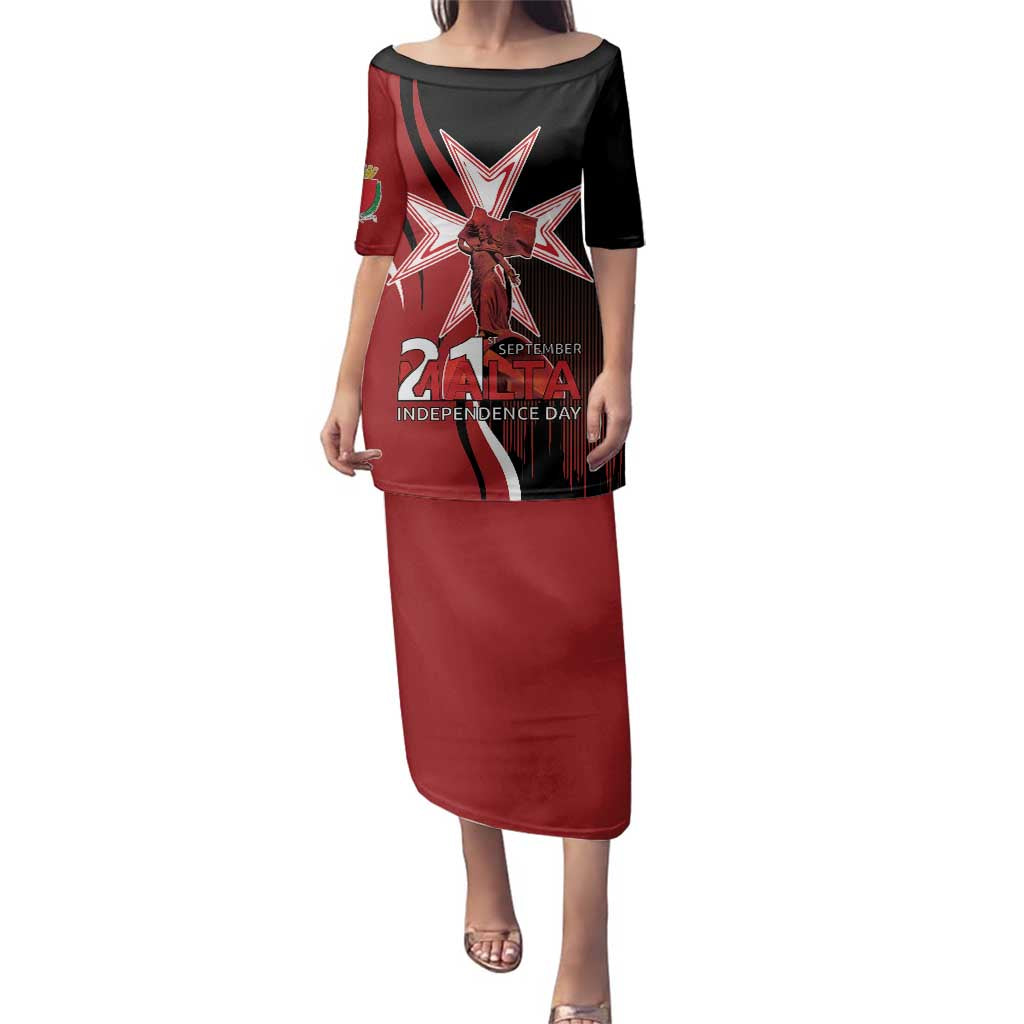 Personalized Malta Independence Day Family Matching Puletasi and Hawaiian Shirt Maltese Cross With Independence Monument