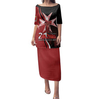 Personalized Malta Independence Day Family Matching Puletasi and Hawaiian Shirt Maltese Cross With Independence Monument