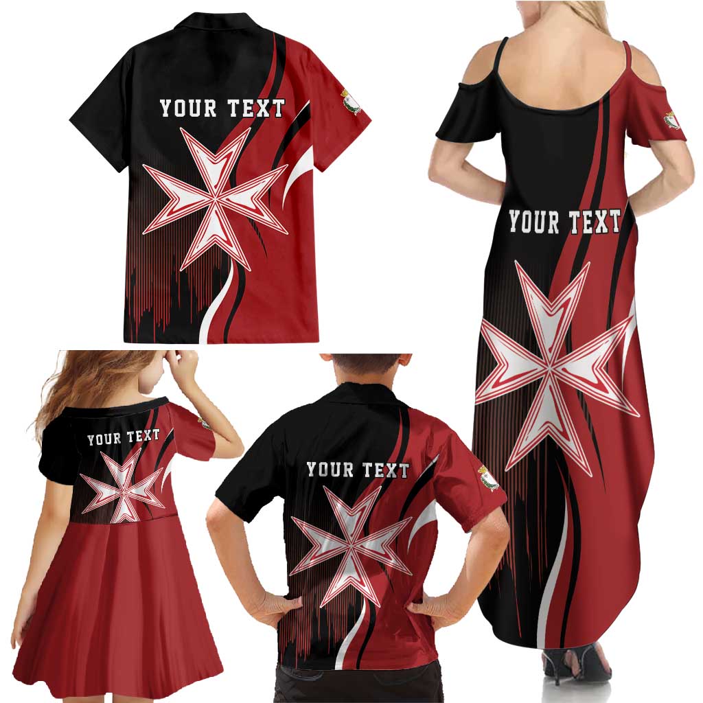 Personalized Malta Independence Day Family Matching Summer Maxi Dress and Hawaiian Shirt Maltese Cross With Independence Monument