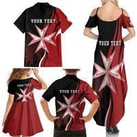 Personalized Malta Independence Day Family Matching Summer Maxi Dress and Hawaiian Shirt Maltese Cross With Independence Monument