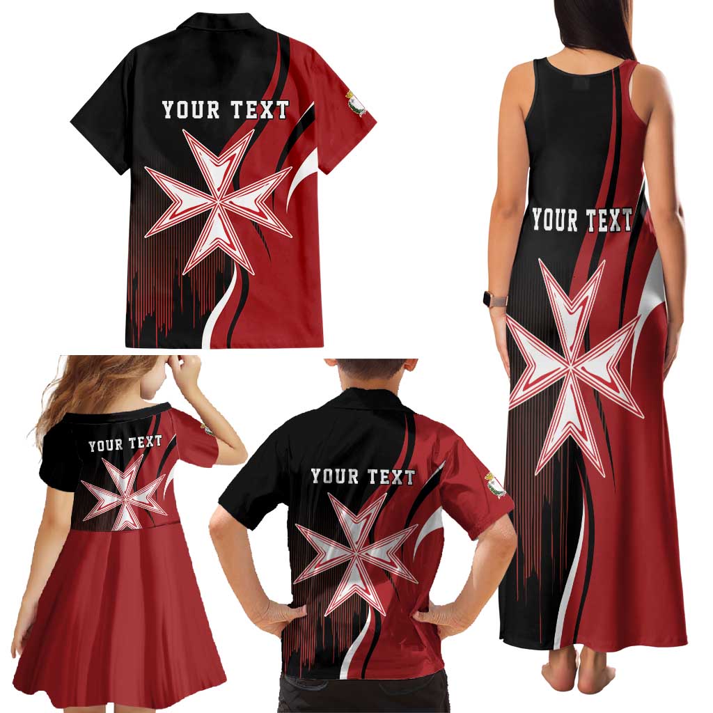 Personalized Malta Independence Day Family Matching Tank Maxi Dress and Hawaiian Shirt Maltese Cross With Independence Monument