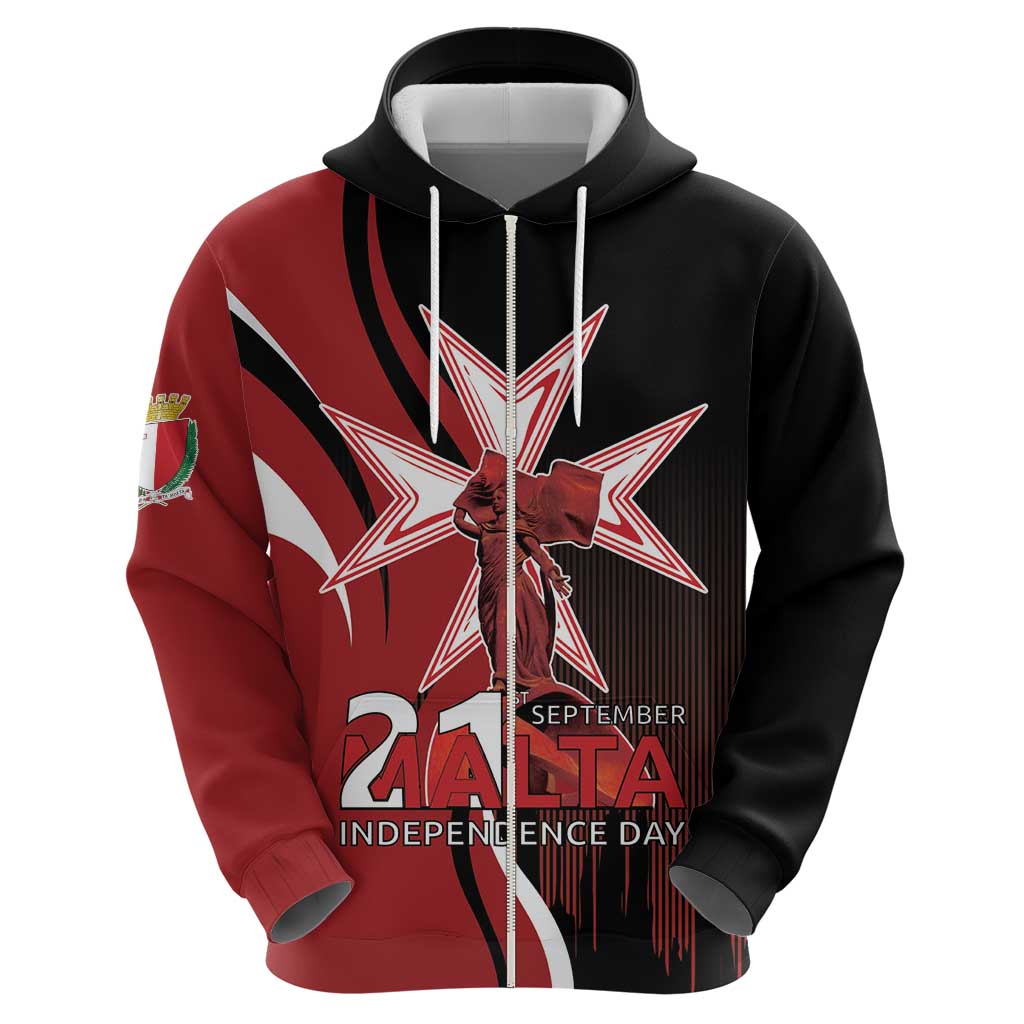 Personalized Malta Independence Day Hoodie Maltese Cross With Independence Monument