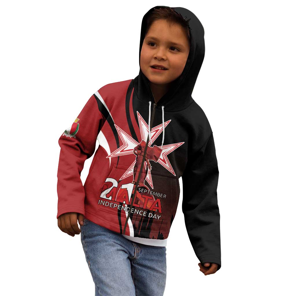 Personalized Malta Independence Day Kid Hoodie Maltese Cross With Independence Monument