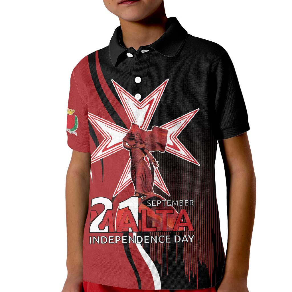 Personalized Malta Independence Day Kid Polo Shirt Maltese Cross With Independence Monument