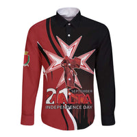 Personalized Malta Independence Day Long Sleeve Button Shirt Maltese Cross With Independence Monument