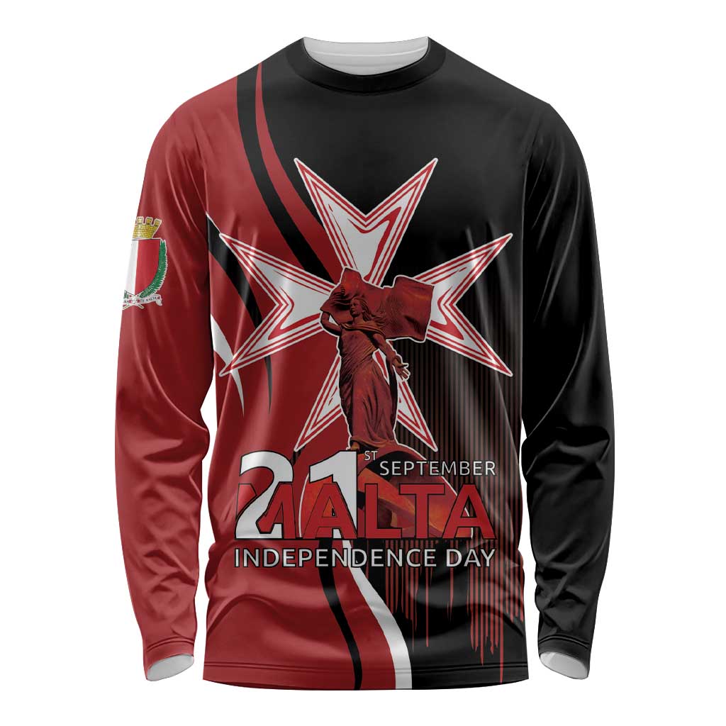 Personalized Malta Independence Day Long Sleeve Shirt Maltese Cross With Independence Monument
