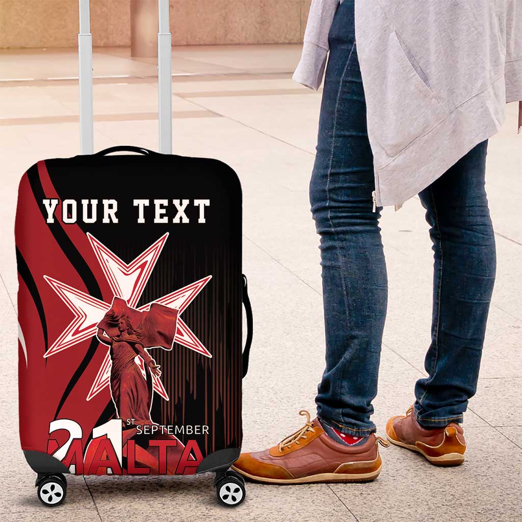 Personalized Malta Independence Day Luggage Cover Maltese Cross With Independence Monument