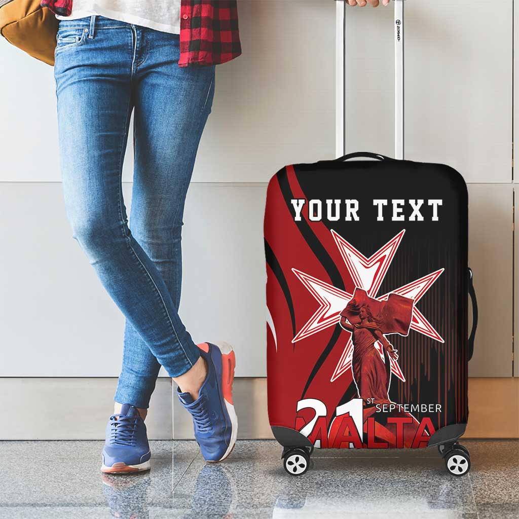 Personalized Malta Independence Day Luggage Cover Maltese Cross With Independence Monument