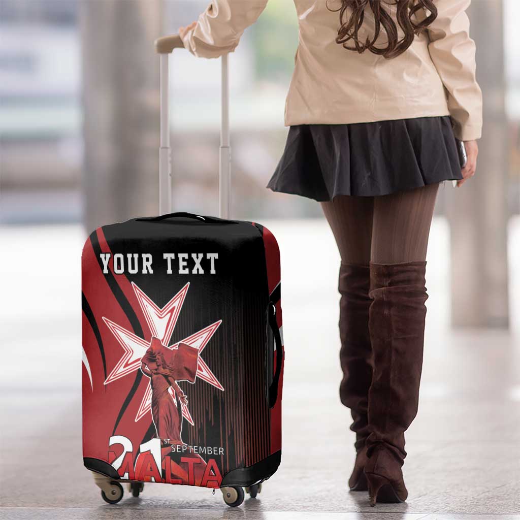 Personalized Malta Independence Day Luggage Cover Maltese Cross With Independence Monument