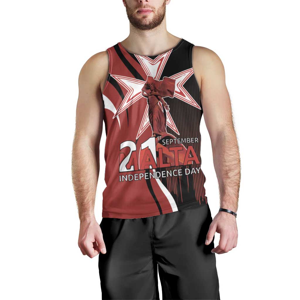 Personalized Malta Independence Day Men Tank Top Maltese Cross With Independence Monument