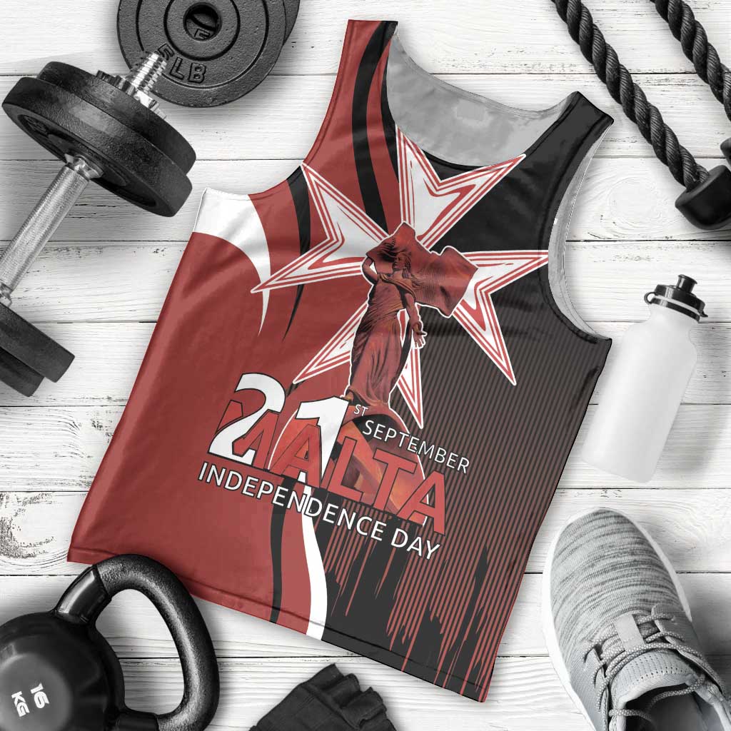 Personalized Malta Independence Day Men Tank Top Maltese Cross With Independence Monument