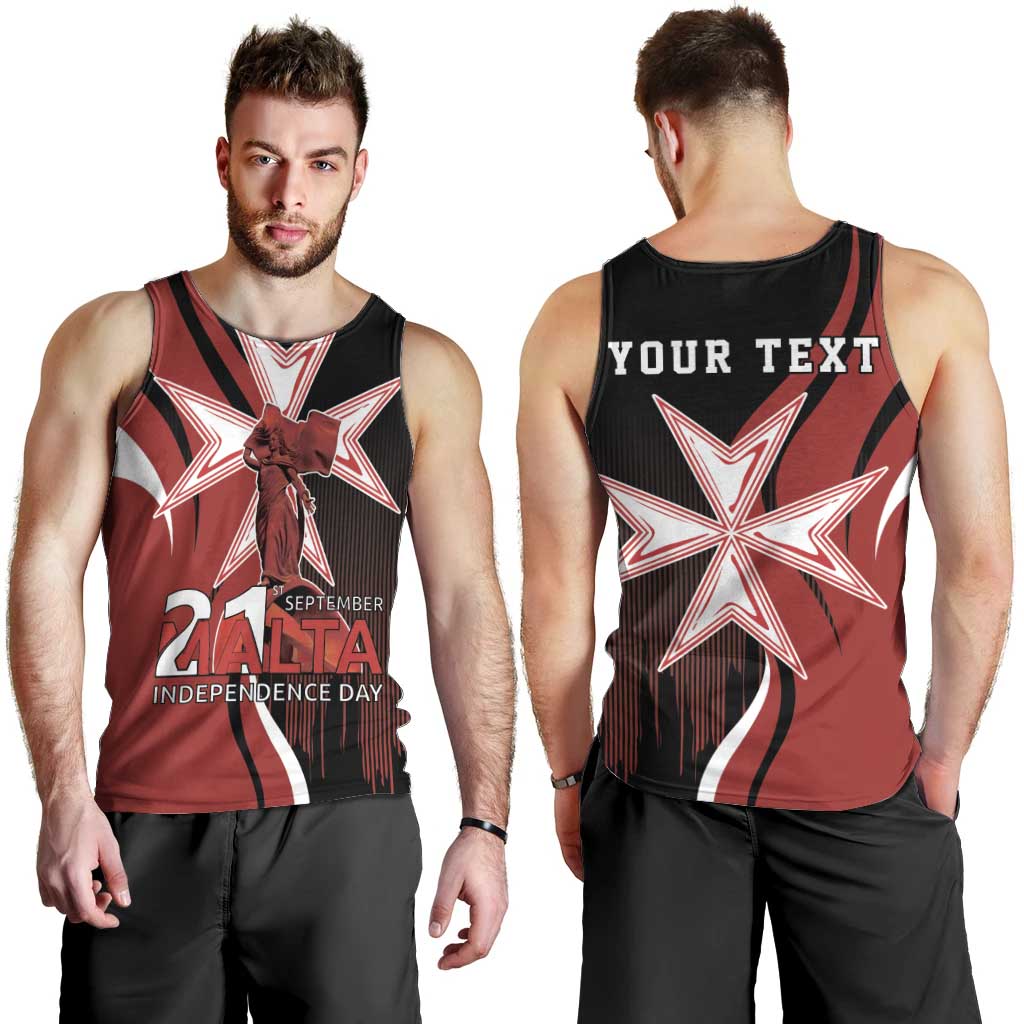 Personalized Malta Independence Day Men Tank Top Maltese Cross With Independence Monument