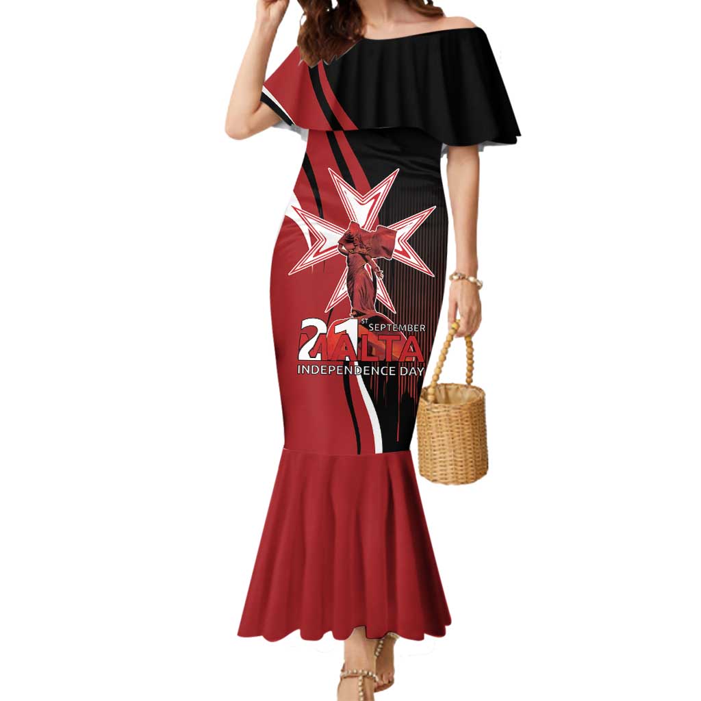 Personalized Malta Independence Day Mermaid Dress Maltese Cross With Independence Monument